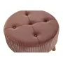 Footrest DKD Home Decor Natural Wood Velvet Light Pink (61 x 61 x 38 cm) by DKD Home Decor, Footstools & Ottomans - Ref: S303...