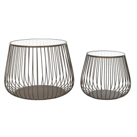 Set of 2 tables DKD Home Decor Black Metal Crystal 75 x 75 x 55 cm by DKD Home Decor, Tables - Ref: S3033972, Price: 215,62 €...