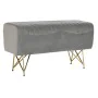 Banquette DKD Home Decor 90 x 31 x 47 cm Gris Doré Métal de DKD Home Decor, Chaises - Réf : S3034069, Prix : 117,29 €, Remise...