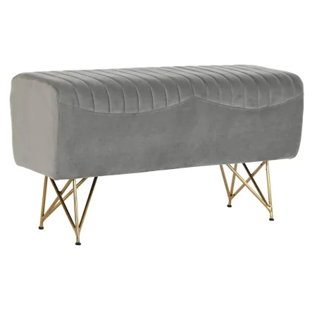 Banquette DKD Home Decor 90 x 31 x 47 cm Gris Doré Métal de DKD Home Decor, Chaises - Réf : S3034069, Prix : 117,29 €, Remise...