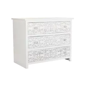 Caisson à Tiroirs DKD Home Decor Blanc Bois de manguier (100 x 50 x 80 cm) de DKD Home Decor, Commodes - Réf : S3034103, Prix...