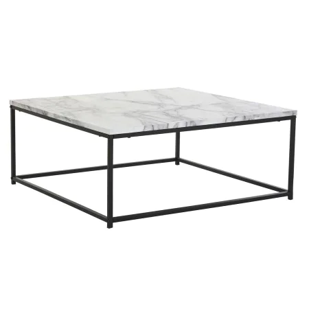 Mesa de Centro DKD Home Decor Branco Preto Metal Madeira MDF 80 x 80 x 34 cm de DKD Home Decor, Mesas de café - Ref: S3034114...