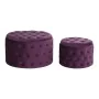 Repousa pés DKD Home Decor Violeta Poliéster Castanho-avermelhado Madeira MDF (70 x 70 x 42 cm) de DKD Home Decor, Pufes e re...