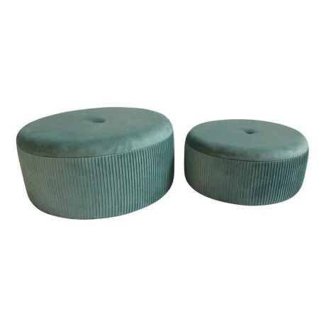 Repose-pied DKD Home Decor Vert Bois MDF Velours 70 x 70 x 28 cm de DKD Home Decor, Poufs et repose-pieds - Réf : S3034194, P...