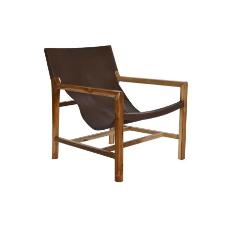 Armchair DKD Home Decor Natural Dark brown Teak 66 x 73 x 77 cm by DKD Home Decor, Chairs - Ref: S3034235, Price: 274,46 €, D...