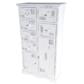 Cassettiera DKD Home Decor Legno Bianco Consumato (69 x 38 x 130 cm) di DKD Home Decor, Comò e cassettiere - Rif: S3034269, P...