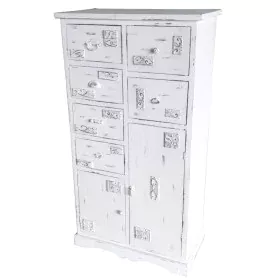 Chest of drawers DKD Home Decor Wood White Worn (69 x 38 x 130 cm) by DKD Home Decor, Chest of Drawers - Ref: S3034269, Price...