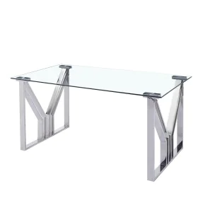 Mesa de Jantar DKD Home Decor Cristal Aço (180 x 90 x 75 cm) de DKD Home Decor, Jogos de móveis - Ref: S3034272, Preço: 508,2...