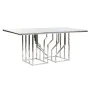 Table de Salle à Manger DKD Home Decor Argenté Verre Acier (180 x 90 x 75 cm) de DKD Home Decor, Tables - Réf : S3034277, Pri...