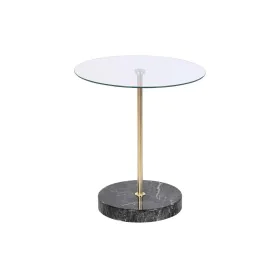 Mesa de apoio DKD Home Decor Preto Transparente Dourado Cristal Aço 45 x 45 x 50 cm de DKD Home Decor, Jogos de móveis - Ref:...