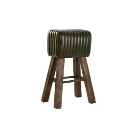 Sgabello DKD Home Decor Legno Marrone Pelle Verde (41 x 30 x 79 cm) di DKD Home Decor, Sgabelli da bar - Rif: S3034333, Prezz...