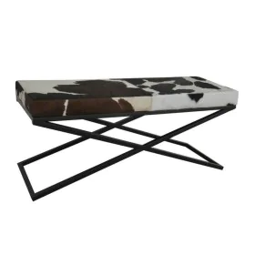 Banco de Pé-de-cama DKD Home Decor Preto Bege Metal Castanho Pele Branco Colonial (120 x 40 x 50 cm) de DKD Home Decor, Banco...