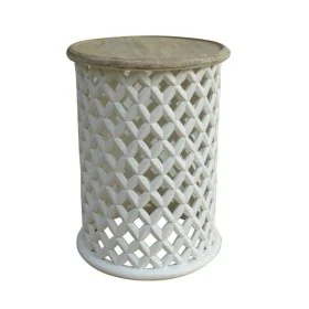 Table d'appoint DKD Home Decor Blanc Naturel Bois de manguier 45 x 45 x 62 cm de DKD Home Decor, Tables - Réf : S3034347, Pri...