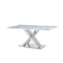 Mesa de Jantar DKD Home Decor Cristal Prateado Cinzento Aço Branco 180 x 90 x 78 cm de DKD Home Decor, Jogos de móveis - Ref:...