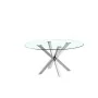 Mesa de Jantar DKD Home Decor 110 x 110 x 76 cm Cristal Prateado Aço de DKD Home Decor, Jogos de móveis - Ref: S3034385, Preç...