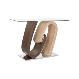 Console DKD Home Decor Madeira MDF Natural Castanho Transparente Prateado Aço 120 x 40 x 76 cm de DKD Home Decor, Jogos de mó...