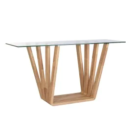 Console DKD Home Decor Verre Marron Transparent noyer (145 x 45 x 75 cm) de DKD Home Decor, Tables - Réf : S3034407, Prix : 3...