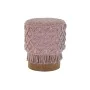 Repose-pied DKD Home Decor 43 x 43 x 51 cm Bois Marron Rose clair Macramé Boho de DKD Home Decor, Poufs et repose-pieds - Réf...