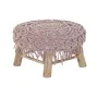 Repose-pied DKD Home Decor 48 x 48 x 30 cm Naturel Bois Marron Rose clair Macramé Boho de DKD Home Decor, Poufs et repose-pie...