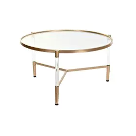 Table Basse DKD Home Decor Glamour Transparent Doré Acrylique Métal 87 x 87 x 50 cm de DKD Home Decor, Tables basses - Réf : ...