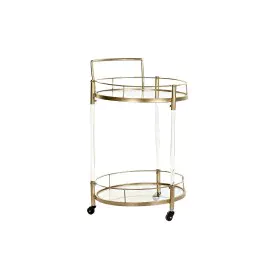 Carrello da Cucina DKD Home Decor Dorato Metallo Acrilico (50 x 50 x 80 cm) di DKD Home Decor, Carrelli da portata - Rif: S30...