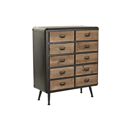 Chest of drawers DKD Home Decor Fir Black Metal Brown (80 x 40 x 95 cm) by DKD Home Decor, Chest of Drawers - Ref: S3034454, ...