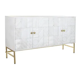 Aparador DKD Home Decor Rombos Blanco Latón Madera de mango (157 x 43 x 84 cm) de DKD Home Decor, Armarios y aparadores - Ref...