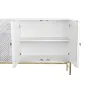 Aparador DKD Home Decor Losangos Branco Latão Madeira de mangueira (157 x 43 x 84 cm) de DKD Home Decor, Armários e aparadore...