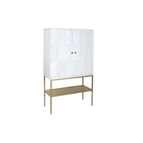 Aparador DKD Home Decor Dourado Metal Branco Madeira de mangueira (91 x 44 x 152 cm) de DKD Home Decor, Armários e aparadores...