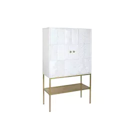 Aparador DKD Home Decor Dourado Metal Branco Madeira de mangueira (91 x 44 x 152 cm) de DKD Home Decor, Armários e aparadores...