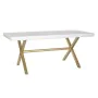 Tavolo da Pranzo DKD Home Decor Bianco Dorato Ottone Legno di mango 180 x 90 x 76 cm di DKD Home Decor, Tavoli da sala da pra...