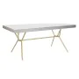 Mesa de Comedor DKD Home Decor Gris Dorado Blanco Latón Madera de mango (180 x 90 x 76 cm) de DKD Home Decor, Mesas - Ref: S3...