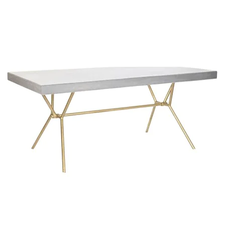 Dining Table DKD Home Decor Grey Golden White Brass Mango wood (180 x 90 x 76 cm) by DKD Home Decor, Dining Tables - Ref: S30...