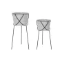 Set of pots DKD Home Decor Black Grey Metal Iron Squared 30 x 40 cm 37 x 37 x 82 cm (2 Units) by DKD Home Decor, Flower Pots ...