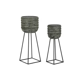 Set of Planters DKD Home Decor Worn 32 x 32 x 84 cm Metal (2 Units) by DKD Home Decor, Cachepots - Ref: S3034642, Price: 172,...