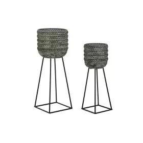 Set of Planters DKD Home Decor Worn 32 x 32 x 84 cm Metal (2 Units) by DKD Home Decor, Cachepots - Ref: S3034642, Price: 191,...