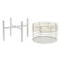 Blumentopfset DKD Home Decor Weiß natürlich Metall Rattan karriert 25 x 25 x 32 cm (2 Stück) von DKD Home Decor, Töpfe - Ref:...