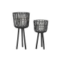 Set of pots DKD Home Decor Black Bamboo Colonial 36 x 36 x 78 cm (2 Units) by DKD Home Decor, Flower Pots - Ref: S3034695, Pr...