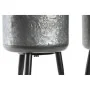 Set de pots DKD Home Decor Noir Gris Métallisé Métal Loft 25 x 25 x 46 cm de DKD Home Decor, Pots de fleurs - Réf : S3034711,...