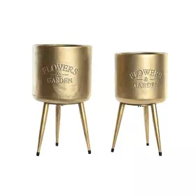 Conjunto de vasos DKD Home Decor 25,5 x 25,5 x 44 cm Metal (2 Unidades) de DKD Home Decor, Vasos - Ref: S3034712, Preço: 93,8...