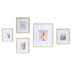 Porte photos mural DKD Home Decor Verre Naturel Blanc Bois MDF Boho (32,5 x 1,5 x 45 cm) de DKD Home Decor, Cadres muraux et ...