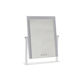 Espelho LED Tátil de Secretária DKD Home Decor Metal Branco (35 x 2 x 45 cm) de DKD Home Decor, Espelhos - Ref: S3036571, Pre...