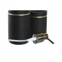 Set de Baño DKD Home Decor Negro Dorado Resina 7 x 7 x 17 cm de DKD Home Decor, Juegos de accesorios de baño - Ref: S3036609,...