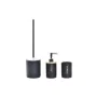 Set de Baño DKD Home Decor Negro Natural Bambú Dolomita 10,2 x 10,2 x 37,5 cm (3 Piezas) de DKD Home Decor, Juegos de accesor...