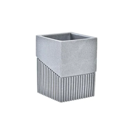 Portacepillos de Dientes DKD Home Decor Gris Resina 7,6 x 7,6 x 10 cm de DKD Home Decor, Soportes y dispensadores - Ref: S303...