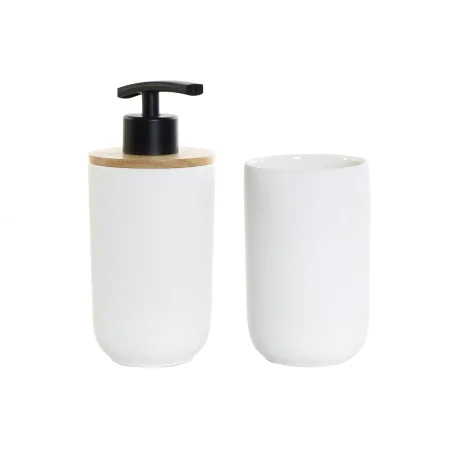 Ensemble de Bain DKD Home Decor Blanc Blanc/Noir Métal Bambou Grès Scandinave 30 x 40 cm 8 x 8 x 18 cm (2 Unités) de DKD Home...