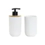 Set da Bagno DKD Home Decor Bianco Bianco/Nero Metallo Bambù Gres Scandinavo 30 x 40 cm 8 x 8 x 18 cm (2 Unità) di DKD Home D...