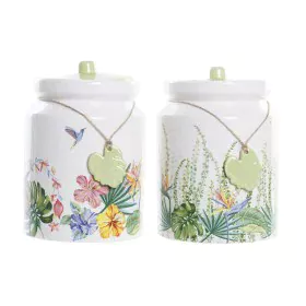 Tin DKD Home Decor Garden Multicolour Tropical 1 L 12 x 12 x 16 cm (2 Units) by DKD Home Decor, Food storage - Ref: S3036919,...