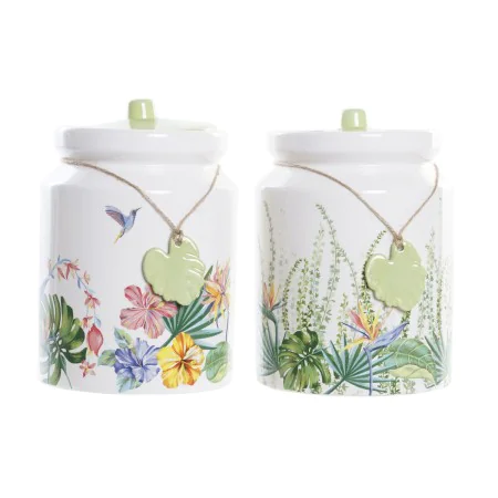 Tin DKD Home Decor Garden Multicolour Tropical 1 L 12 x 12 x 16 cm (2 Units) by DKD Home Decor, Food storage - Ref: S3036919,...