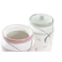 Barattolo DKD Home Decor Verde Rosa Vichy 15,5 x 15,5 x 21 cm (2 Unità) di DKD Home Decor, Conservazione di alimenti - Rif: S...